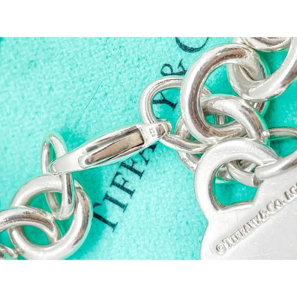 Tiffany & Co Return to Tiffany Blue Enamel Splash Heart Tag Bracelet 6.25